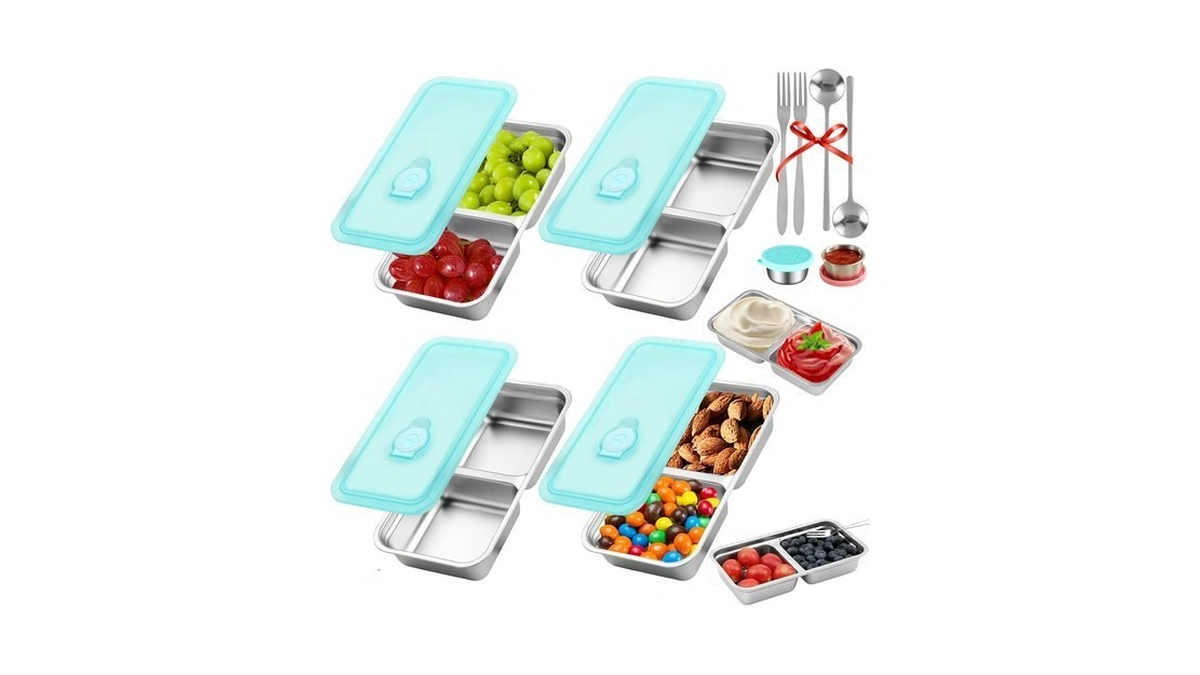 Kithelp 4 Pcs Grab And Go Snack Containers Reusable With