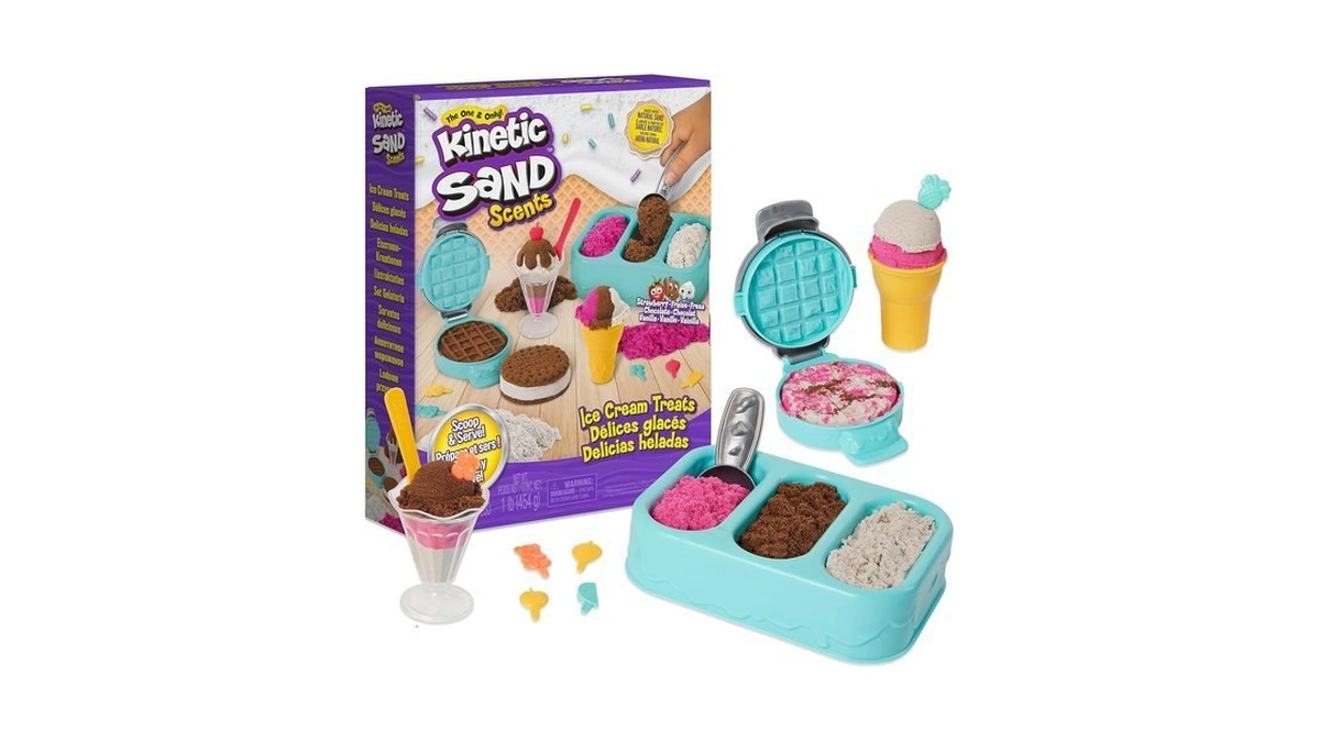 Kinetic Sand Scents Ice Cream Treats, Moldable Sand Sensory Toys,