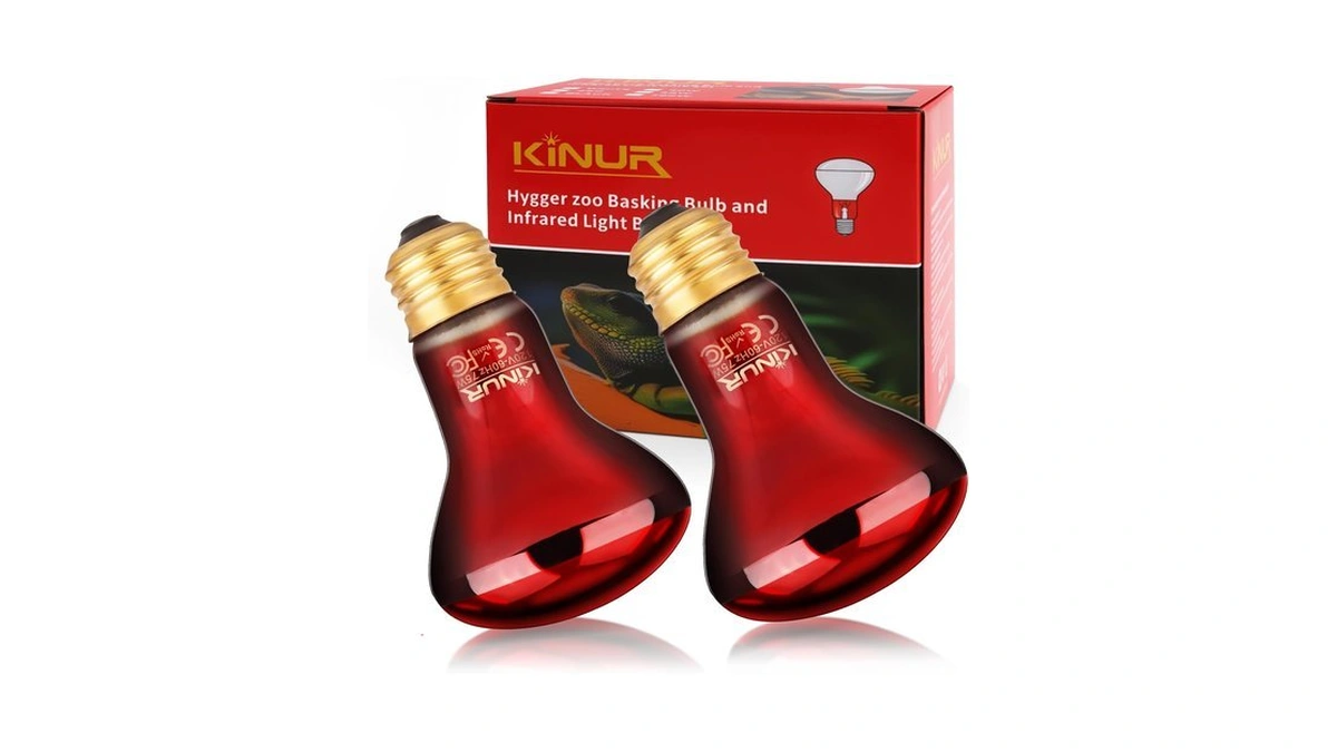 Kinur 75w Reptile Heat Lamp, E26 Bulb-infrared Heat Emitter Red