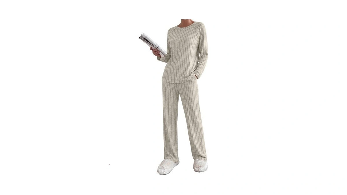 Ekouaer Womens Lounge Sets Long Sleeve Casual Pajama Fall Sleepwear