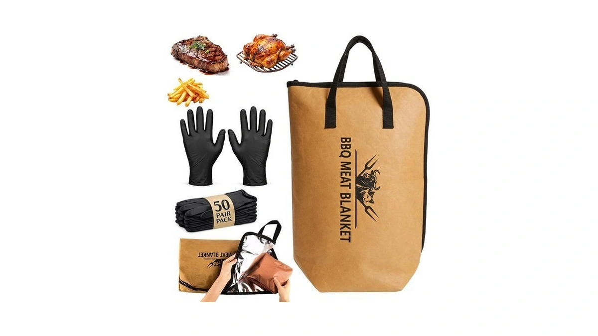 21β Bbq Meat Blanket Set With 50 Nitrile Gloves, Insulated