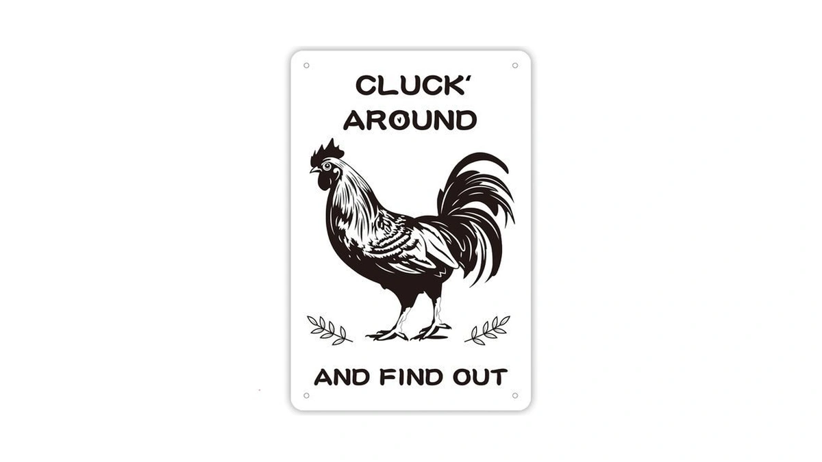 Chicken Coop Signs, Cluck Around And Find Out, Metal Signs