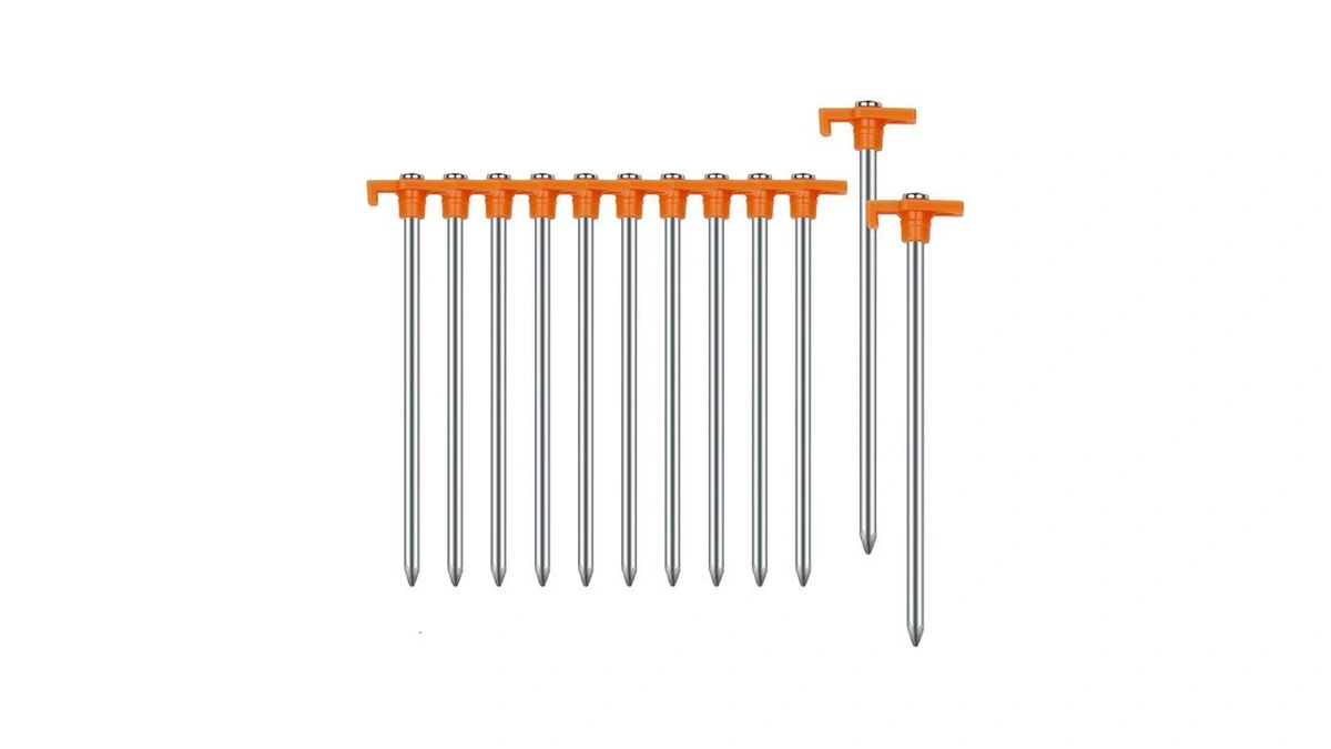 Tent Stakes Camping Stakes,avoforest 7.1inch 12pcs Non-rust Metal Tent Pegs