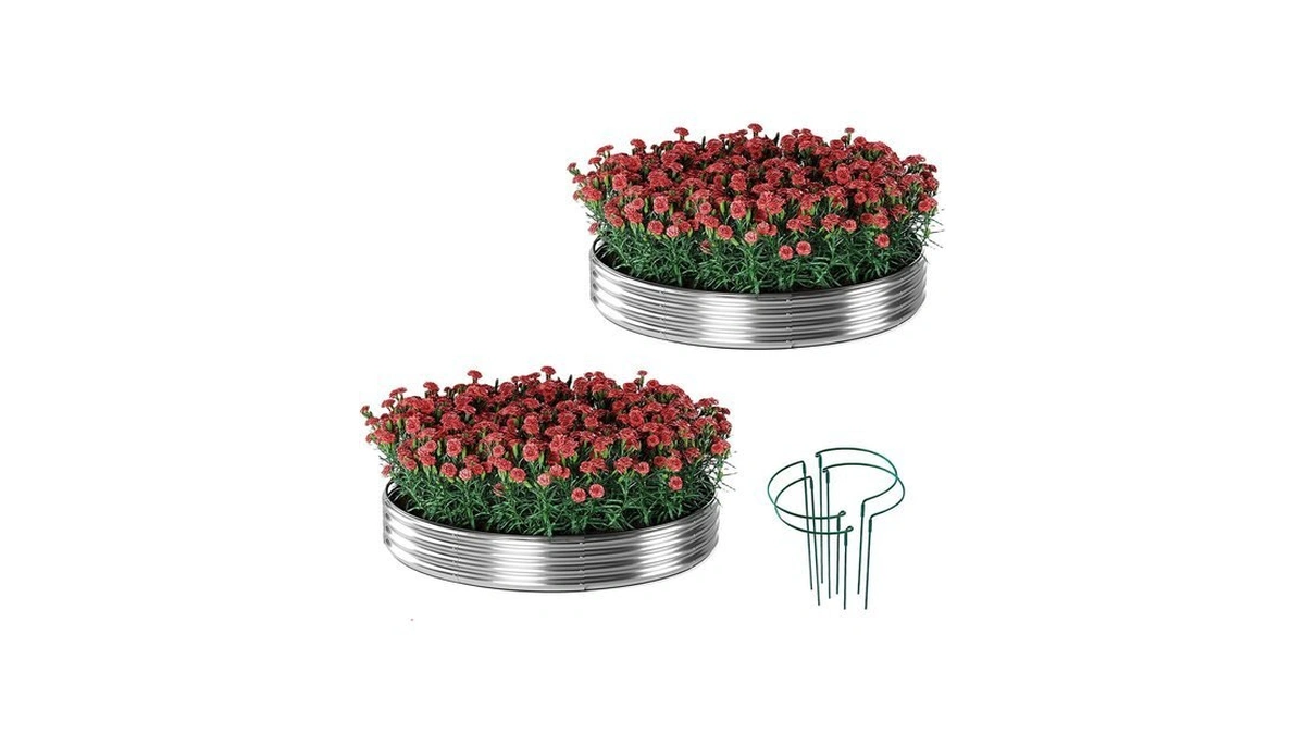 Zfhgarden Galvanized Metal Planter Round Raised Garden Bed Kit For