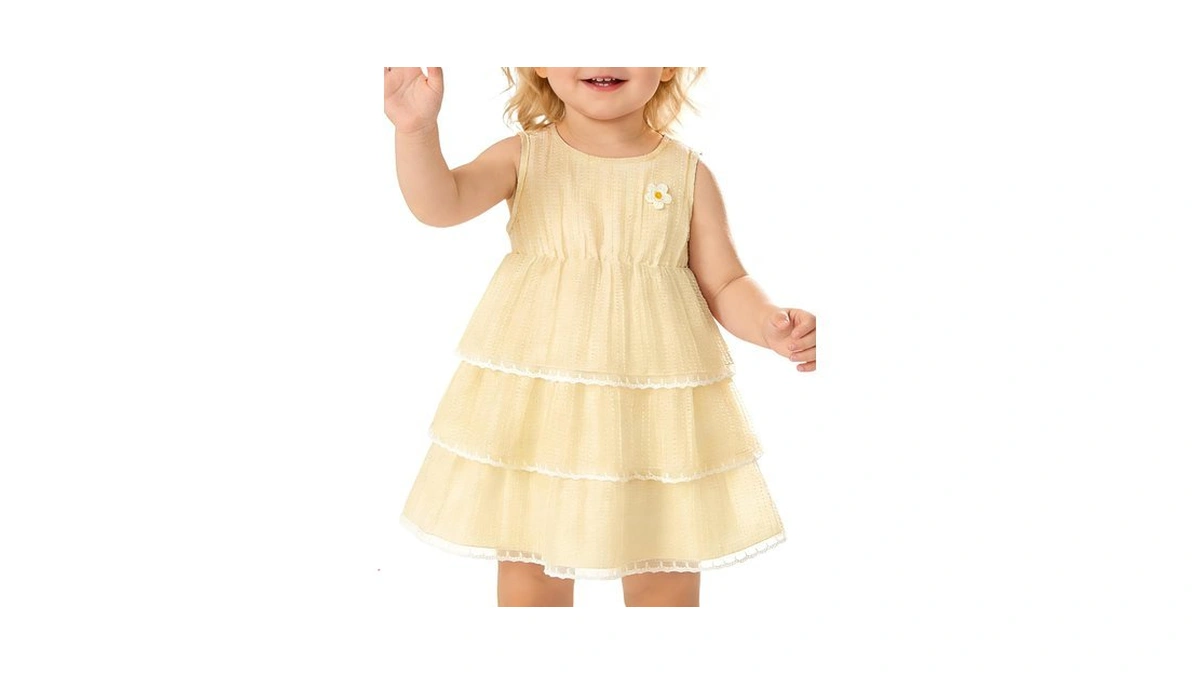 Coedody Baby Girl Dress Summer Casual Clothes 18-24m Khaki