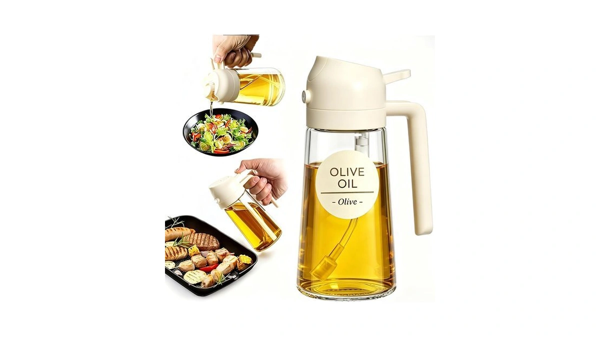 Pure Future 2-in-1 Olive Oil Sprayer For Cooking - 16oz/470ml