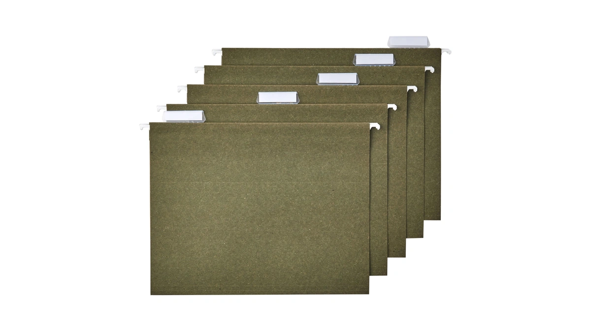 Amazon Basics Hanging File Folders For Documents, Letter Size, 1/5-cut