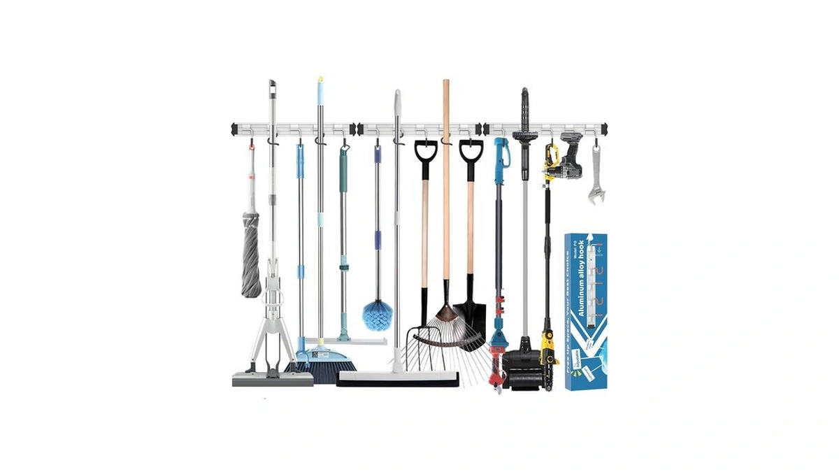 Paglipat Mop And Broom Holder Wall Mount Garden Tool Rack