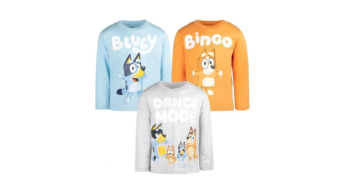 Bluey Bingo Dad Toddler Boys 3 Pack Long Sleeve T-shirts