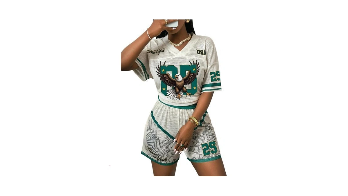 Soly Hux Women's 2 Piece Summer Outfits Graphic Jersey T