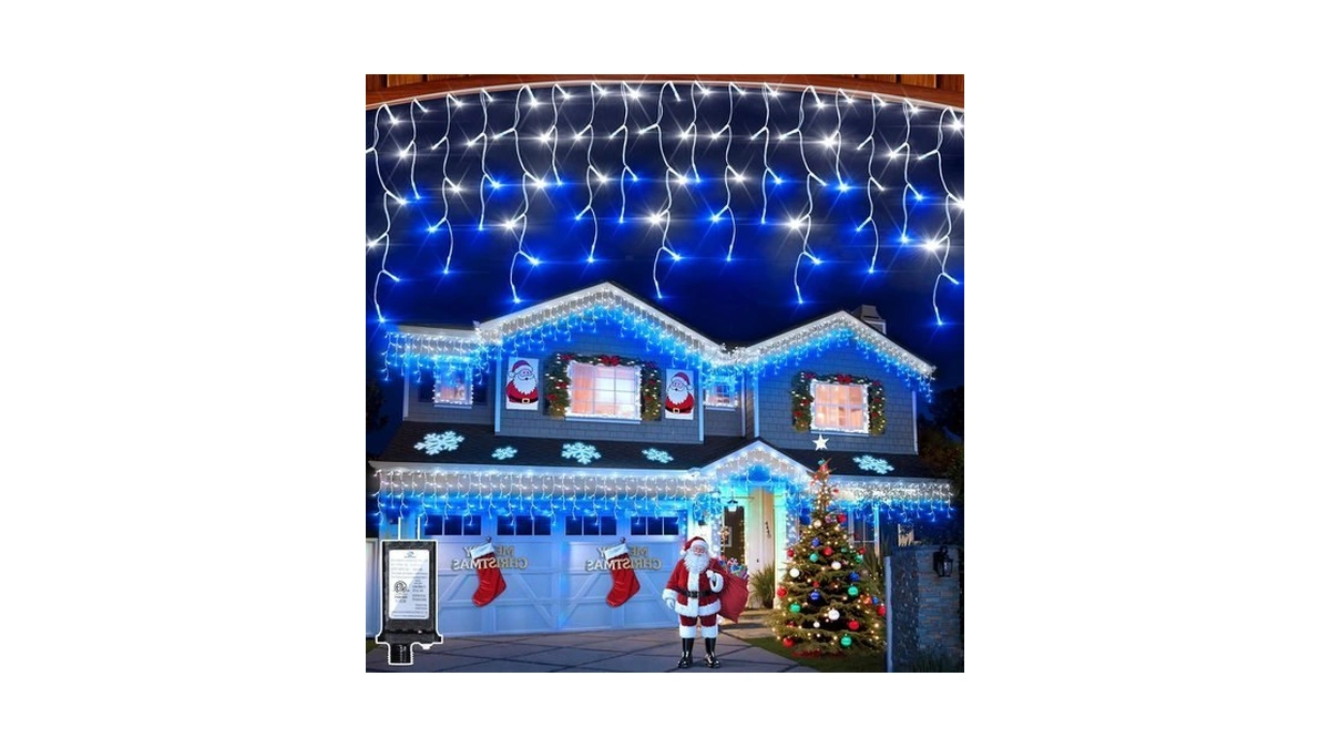 810 Led 82ft Christmas Lights Outdoor, 180drops Icicle Lights With