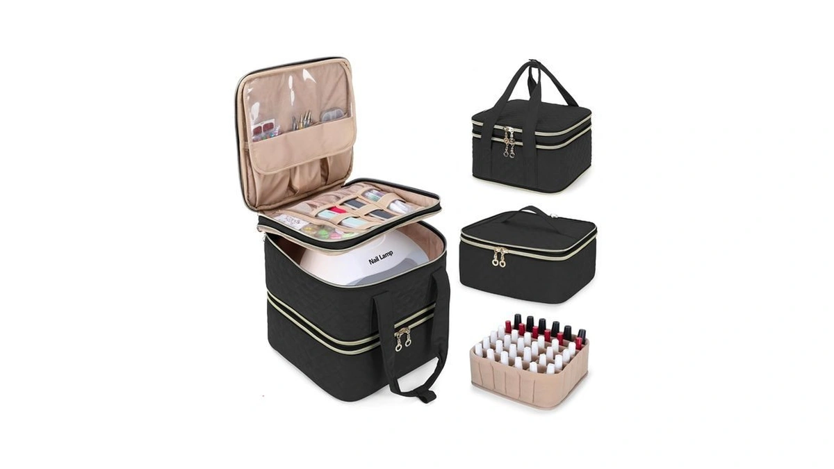 Yarwo Nail Polish Organizer Case, Nail Polish Storage Bag Holds