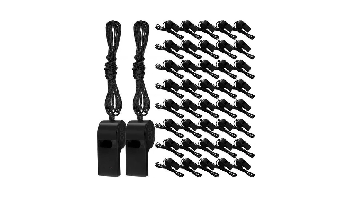 Arrowbash 300 Pcs Plastic Whistles Bulk With Lanyard Loud Crisp