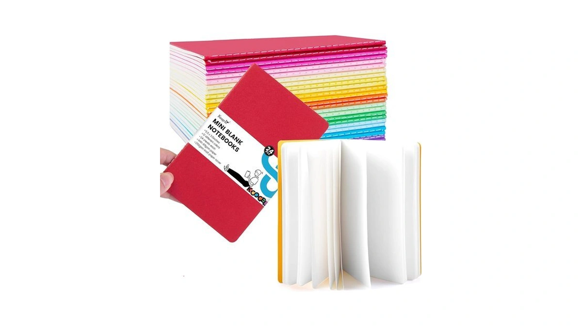 Koogel 24 Pack Mini Pocket Notebooks, Small Blank Notebooks 3.5