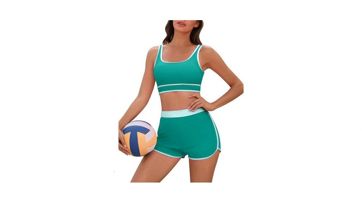 Umipubo Women's Sporty 2 Pieces Bikini Set With Color Block