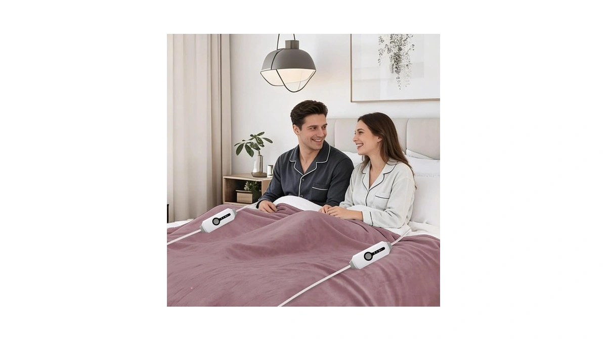 Ondan Electric Heated Blanket 84"x90" Queen Size, Berry