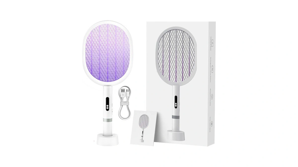 Electric Fly Swatter Racket 4000v, 2 In1 Detachable Electric Bug