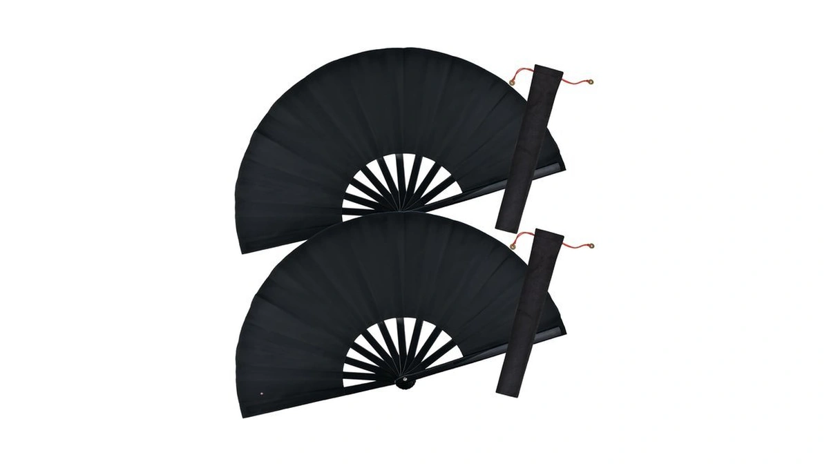 Honshen 2 Pack Large Rave Clack Abs Folding Hand Fan/traditional