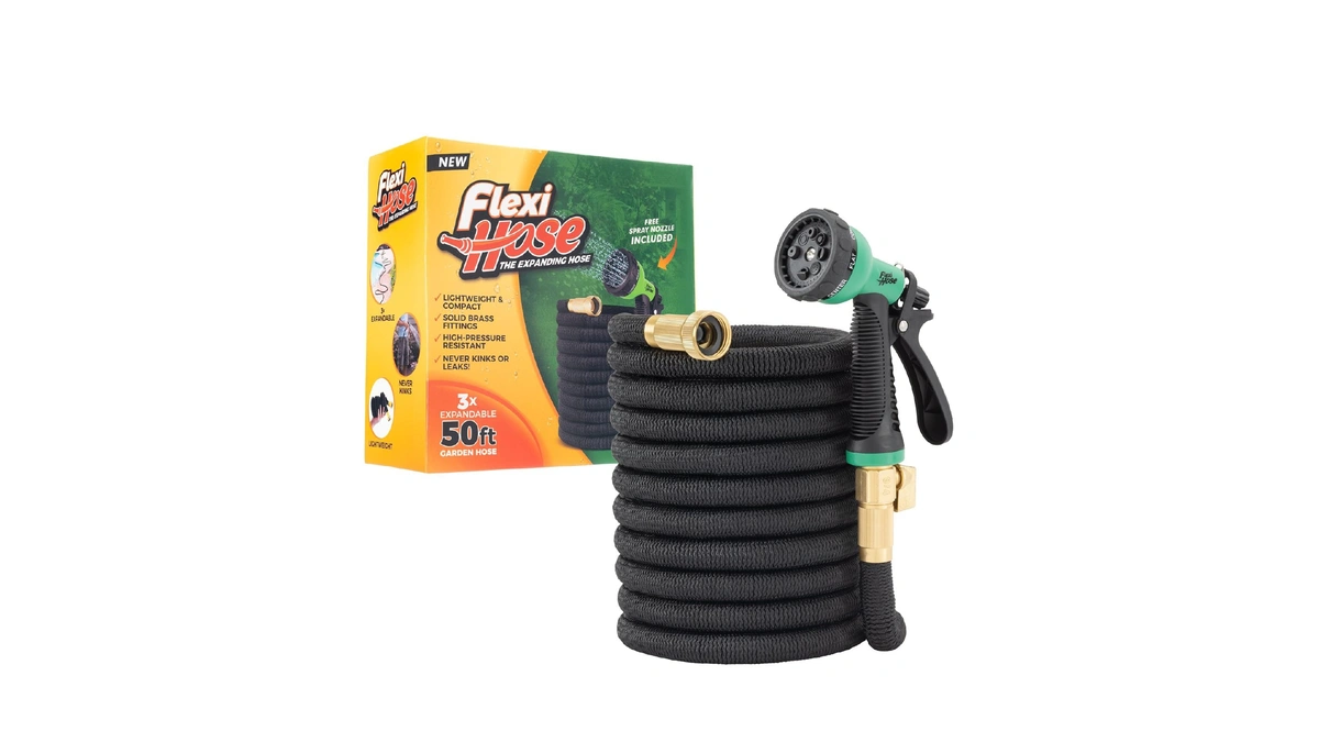 Amazon : Flexi Hose With 8 Function Nozzle, 50ft