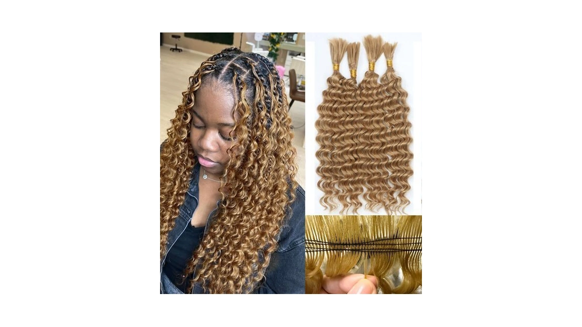 Pre-divided Deep Wave Bulk Hair Boho Braids 4 Little Pcs