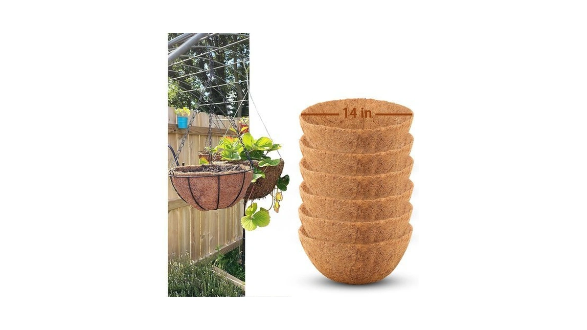 Biotolot 6 Pack 14 Inch Hanging Basket Coco Liners For