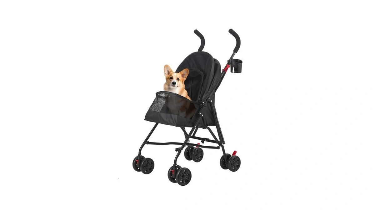Coolcrab Pet Stroller Oxford Cloth Foldable Dog Strollers For Small