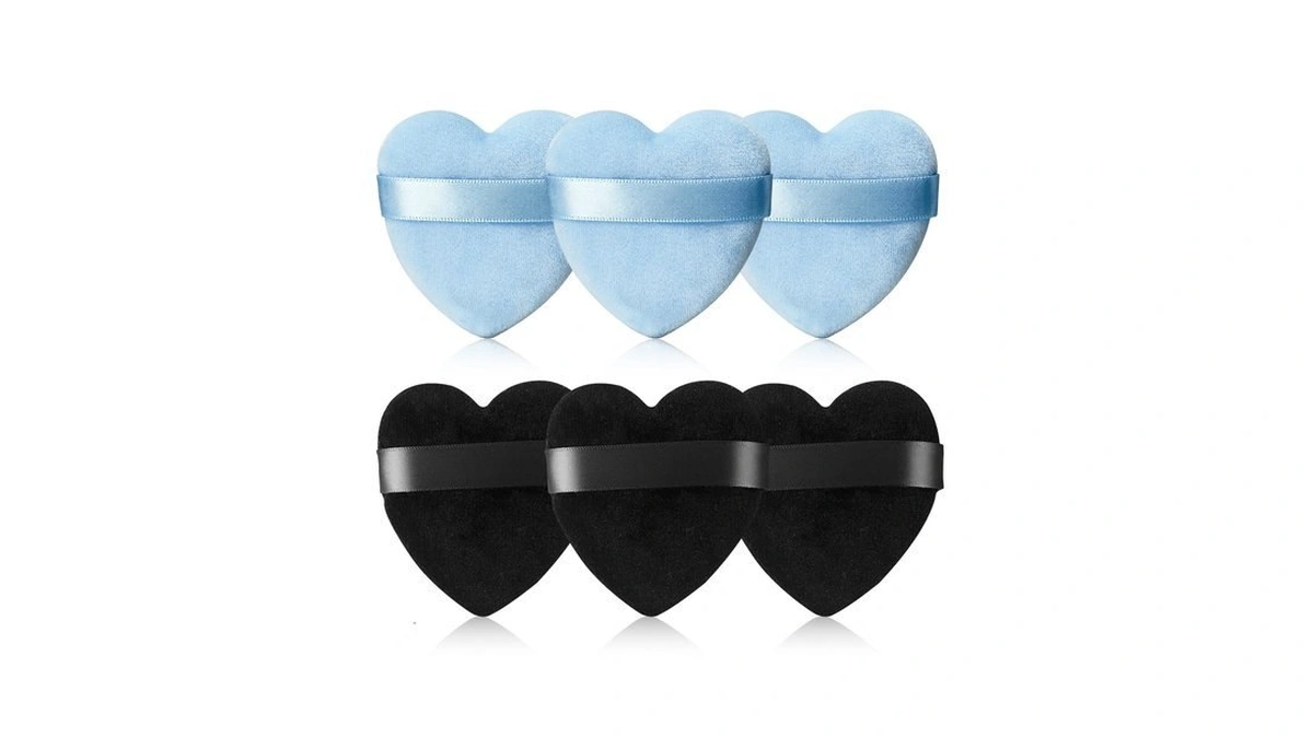 Kaufibre 6 Pieces Women Powder Puff With Strap For Face,valentines