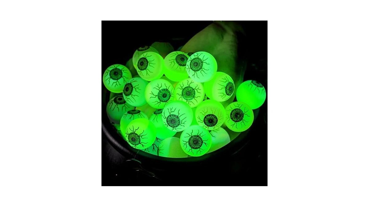 Joyin 24 Pcs Halloween Glow Eyeball Bouncy Balls, Glow In