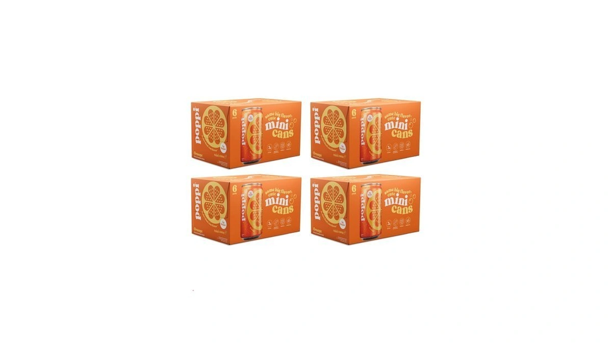 Poppi Prebiotic Soda, Orange, 7.5 Fl Oz, 24 Pack