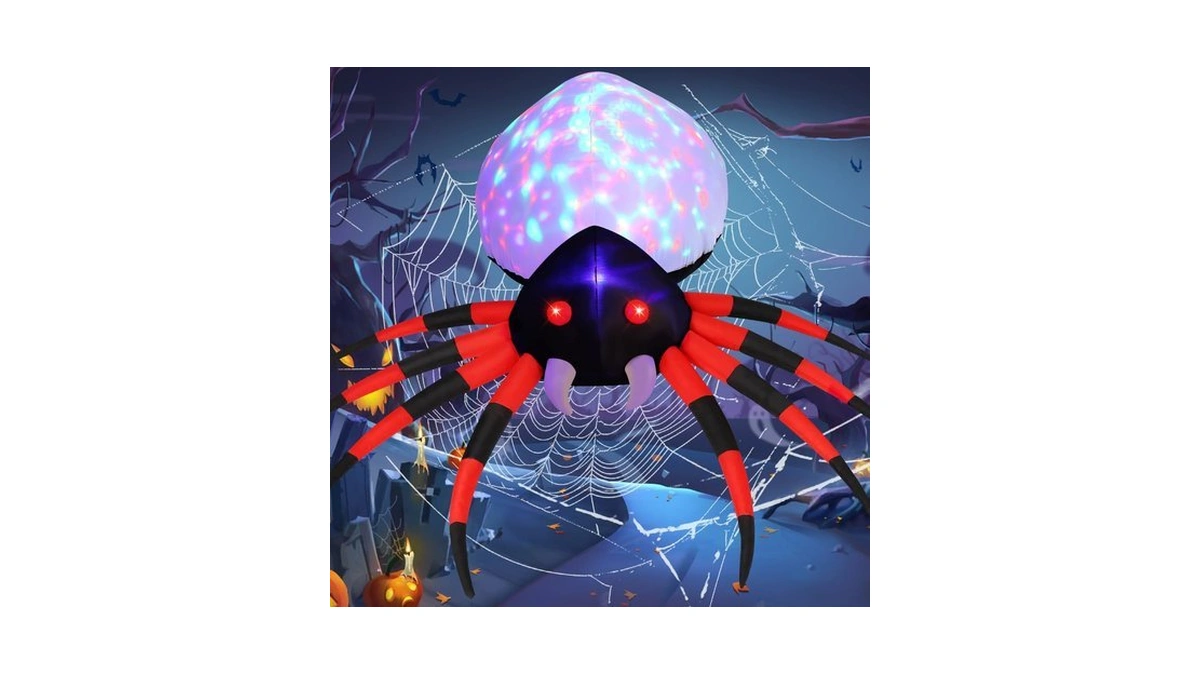 Goosh 5 Ft Halloween Inflatable Spider Outdoor Decoration With Magic
