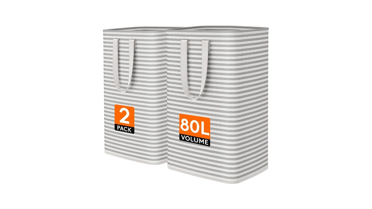 Lifewit 2 Pack Laundry Basket 80l Each, Collapsible Clothes Hamper