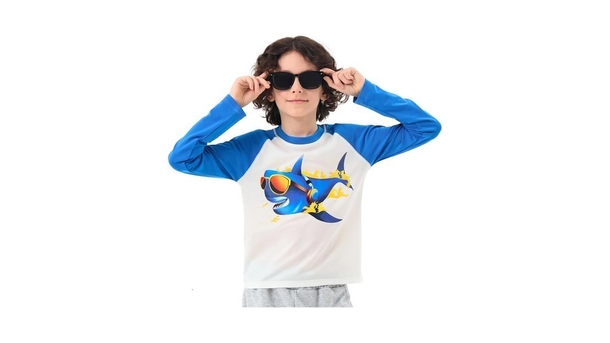 Boys Rash Guard Swim Shirts - Long Sleeve Upf 50+