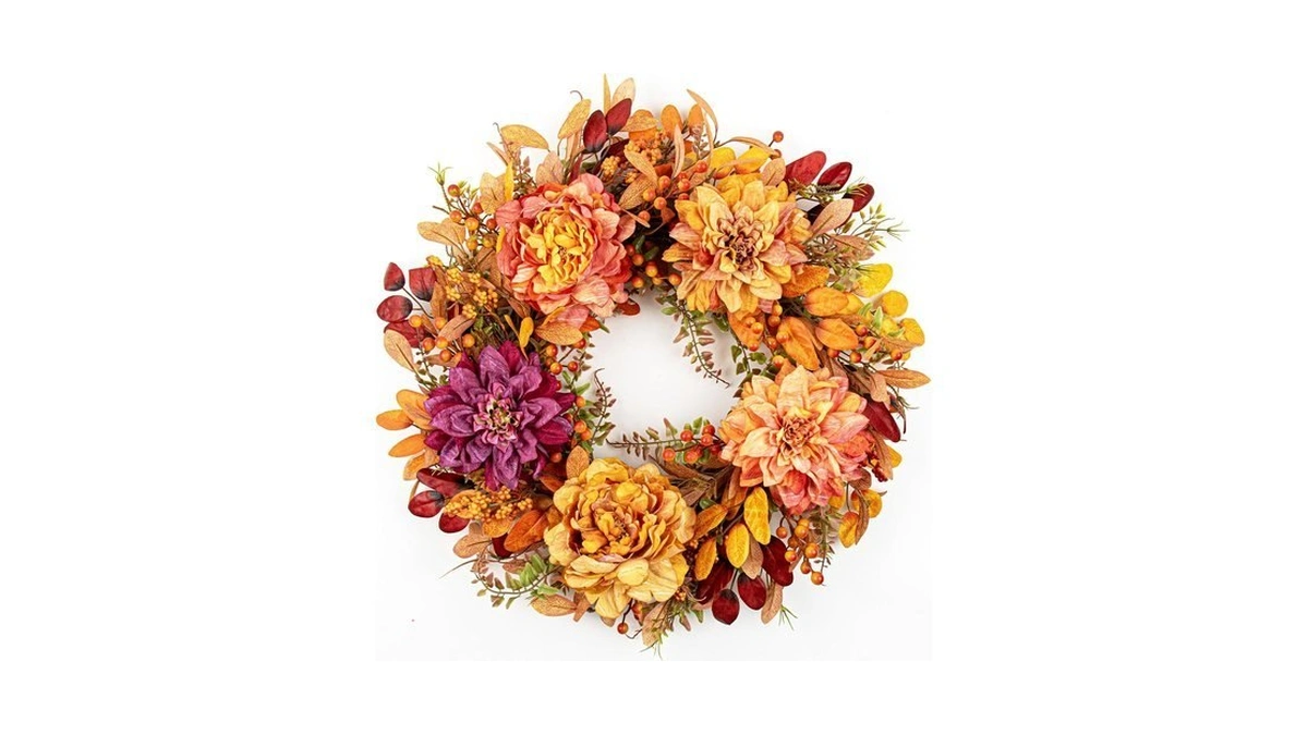 22 Inches Fall Wreath For Front Door Autumn Wreaths Fall