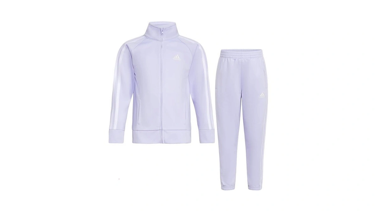 Adidas Girls 2-piece Tricot Track Set, Violet Tone Purple, 4