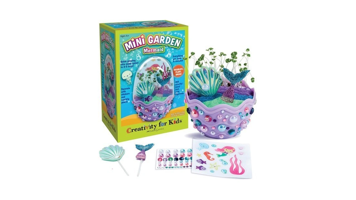 Creativity For Kids Mini Garden: Mermaid Terrarium Kit - Mermaid