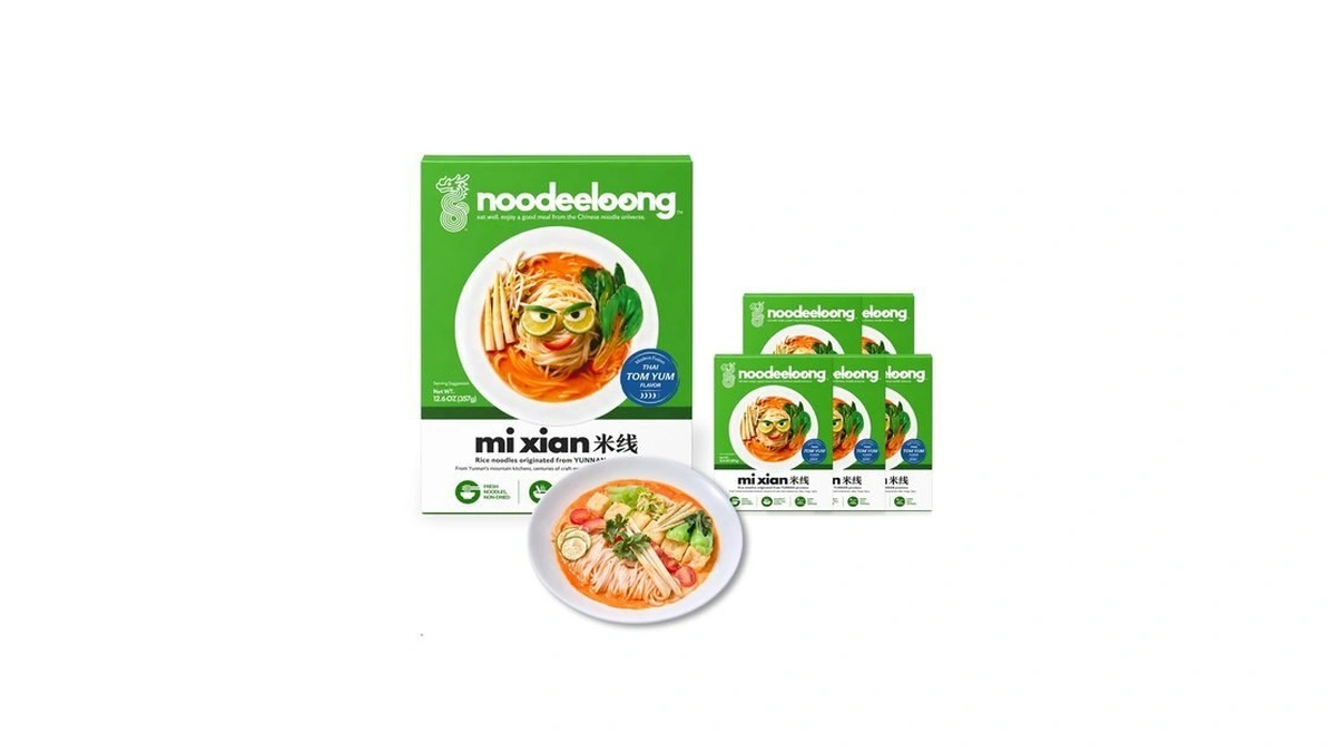 Noodeeloong™ Thai Tom Yum Rice Noodle Soup, Gourmet Asian Meal