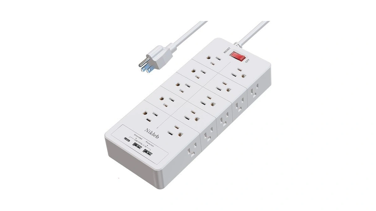 Power Strip Surge Protector 23 In 1, 6ft Extension Cord