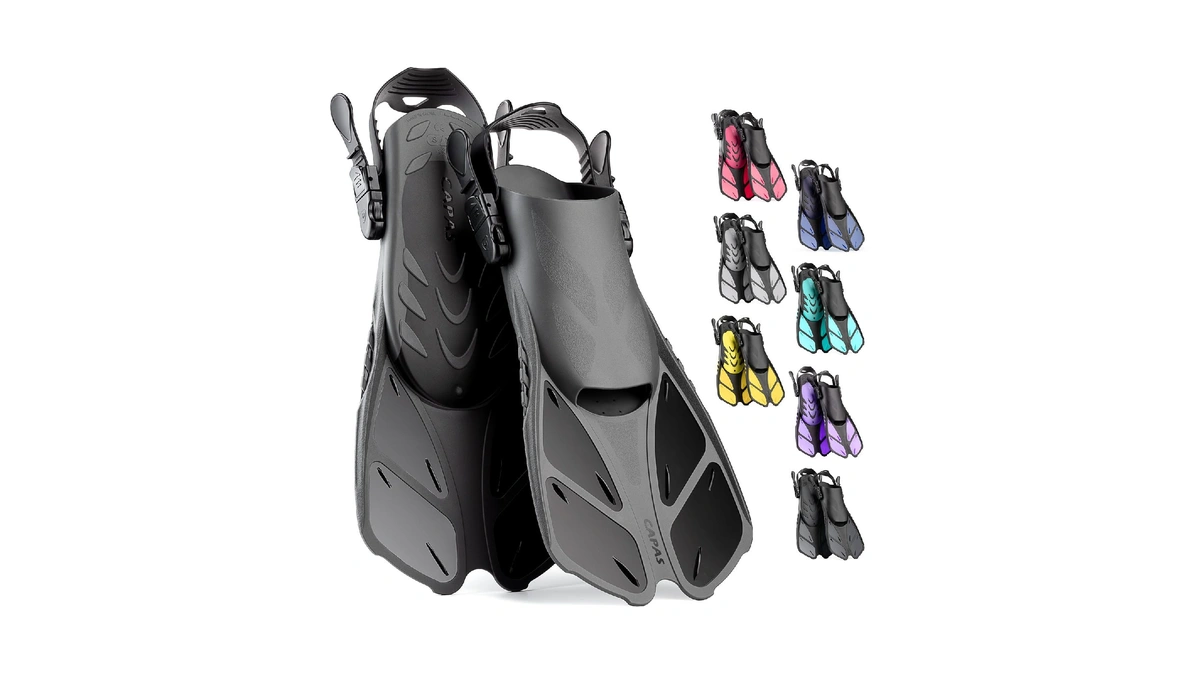 Capas Snorkel Fins Travel Size Short Flippers...