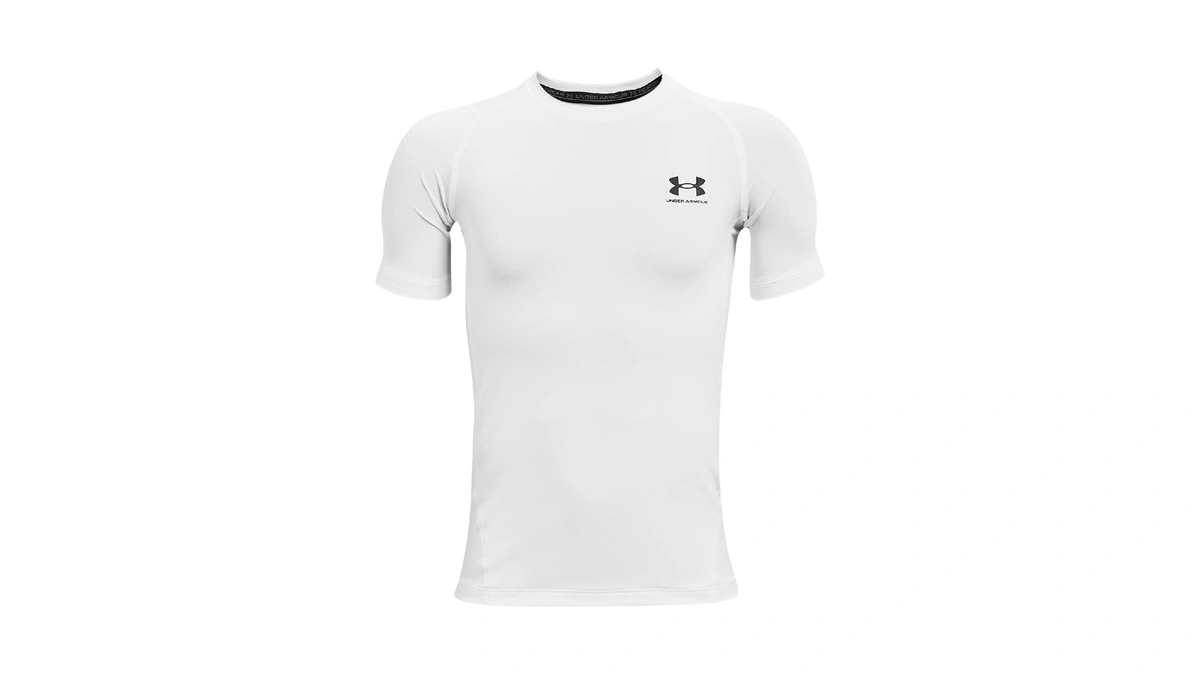 Under Armour Boys Heatgear Armour Short-sleeve T-shirt , White (100)/black