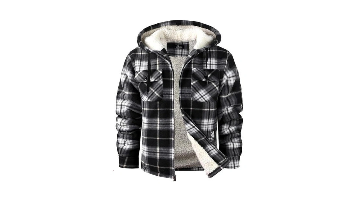 Scodi Men's Flannel Shirt Jacket Fleece Sherpa Lined Plaid Jackets