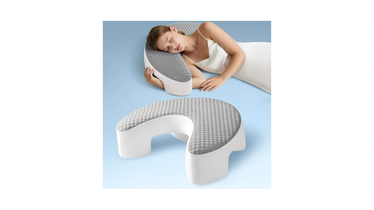 Baigee Side Sleeper Pillow For Adults With Arm Hole (grey,17"x21")