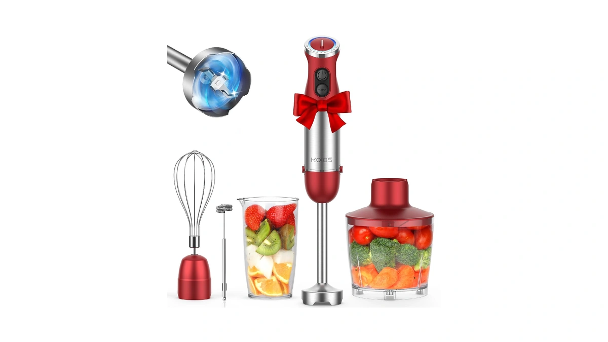 Koios 5-in-1 Hand Immersion Blender, 1000w 12 Speed Handheld Blender
