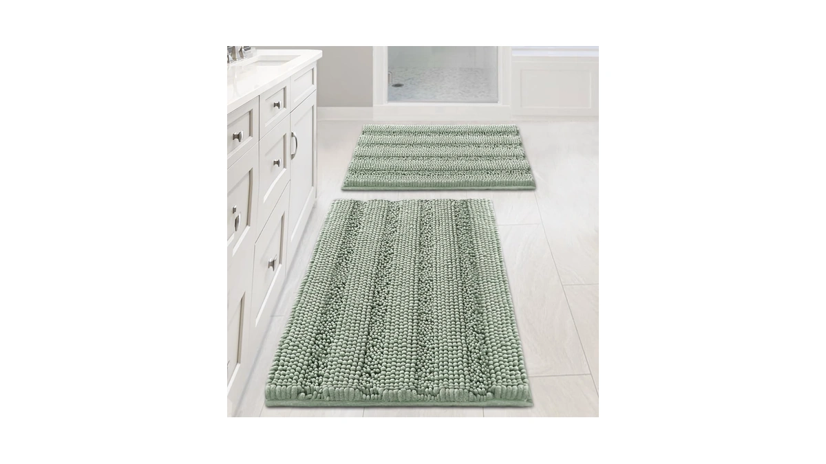 H.versailtex Sage Bathroom Rugs, Bath Mat Set Of 2 Extra
