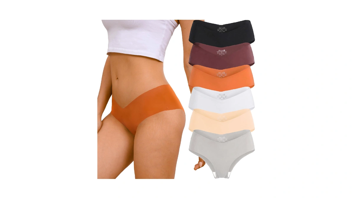 Atisek Seamless Bikini Underwear For Women No Show Low Rise