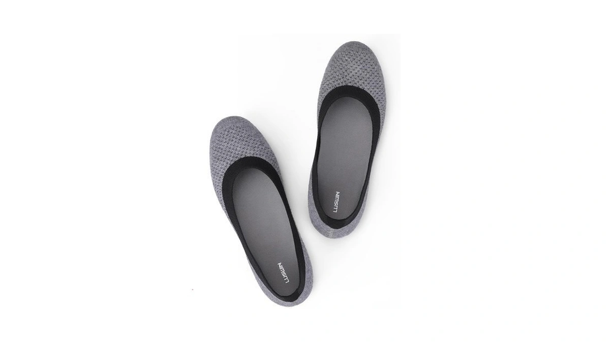 Luswin Women's Minimalist Ballet Flats,grey Black Eu40
