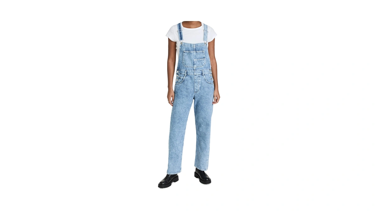 Fp Movement Women's Ziggy Denim Overalls, Powder Blue, Xs