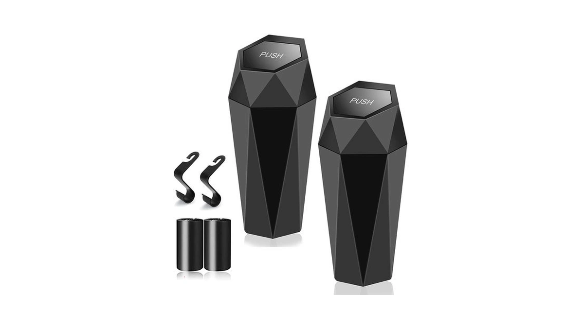 Amazon code: Bongfun Car Trash Can 2 Packs Mini Garba