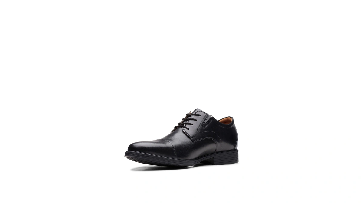 Clarks Men's Whiddon Cap Oxford, Black Leather, 11 Wide