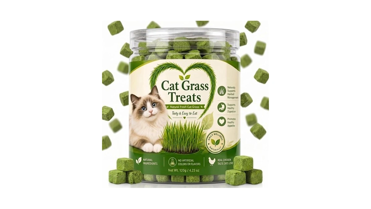 Ovrena Cat Grass Treats For Indoor Cats, Natural Hairball Control
