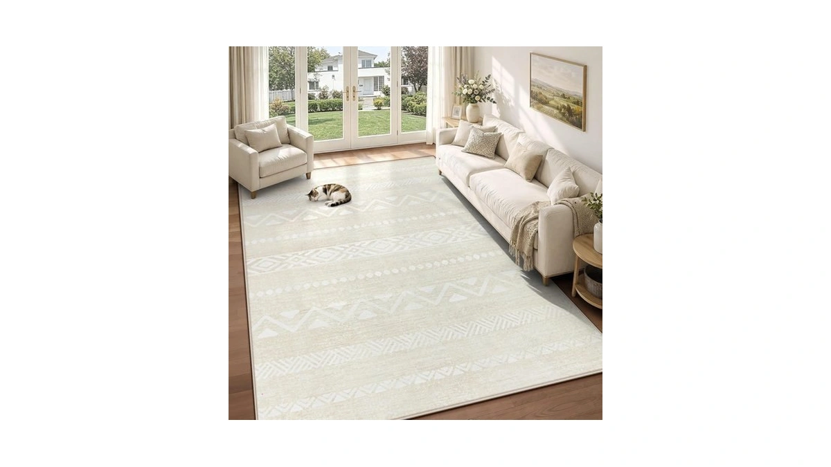 Zomfy Living Room Rug 5x7 Area Rugs Washable Rug(beige, 5'x7')